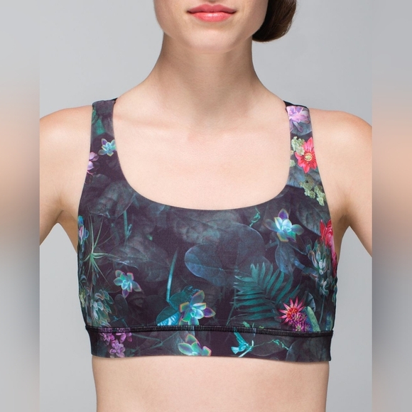 Lululemon Energy Bra Curious Jungle Multi/Black size 4 - Picture 9 of 9